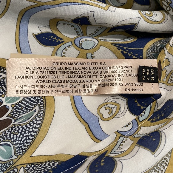 NWOT Mossimo Dutti Paisley Ling Sleeve Bottom Up Shirt Size 2 - Picture 12 of 14